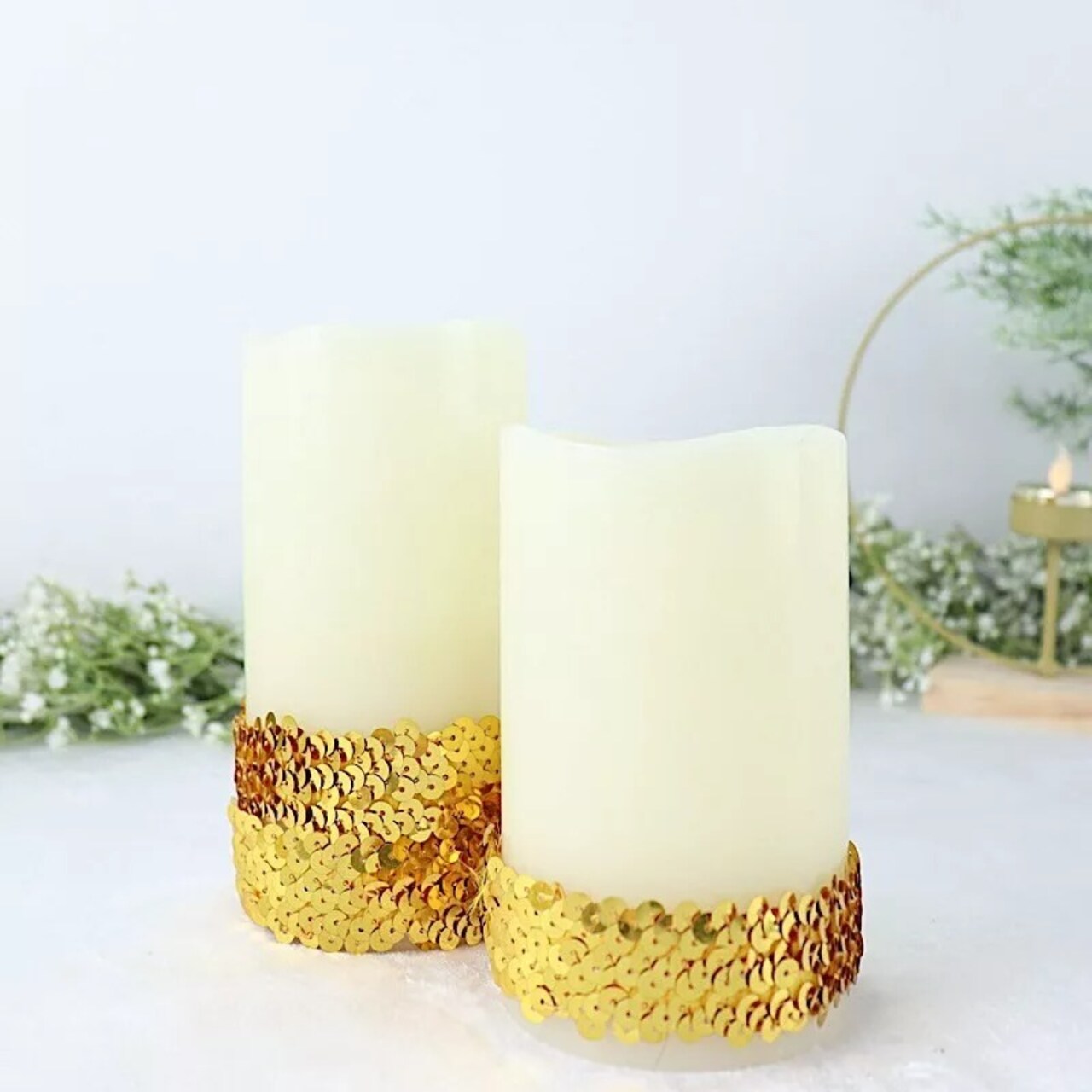 1x10 yards GOLD Metallic Sequin Fabric RIBBON Stretchable Lace